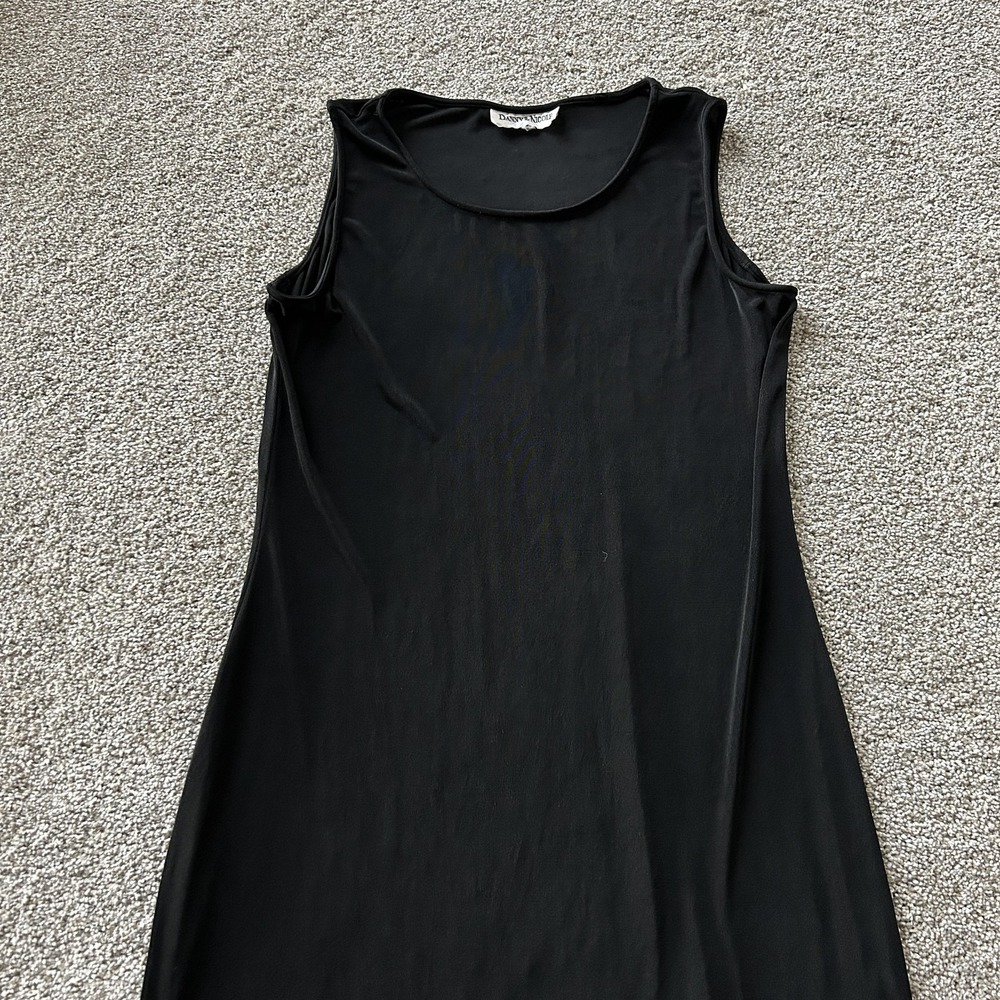 Vintage Danny & Nicole Dress Womens M Black Sleeveless Scoop Long Tank Side Slit